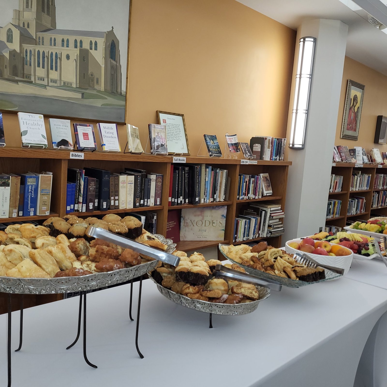 Buffet catering setup for church event in Winston-Salem