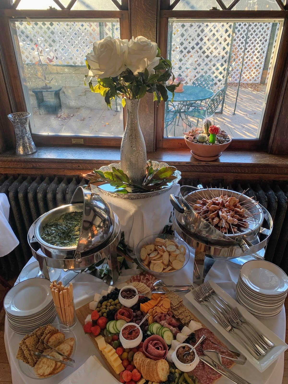 Wedding reception food display in Winston-Salem